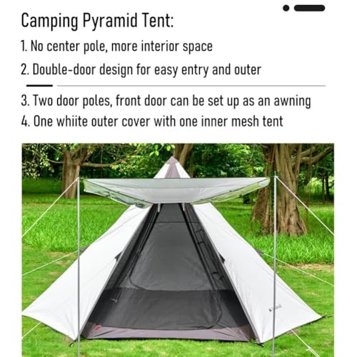 Carpa Piramidal Portátil para Camping Doble Capa 2 Personas miniatura 7