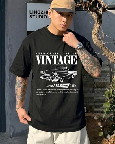 Image of AUSK Men's Half Sleeve Regular Tshirt, Graphic Print Round Neck Tshirt