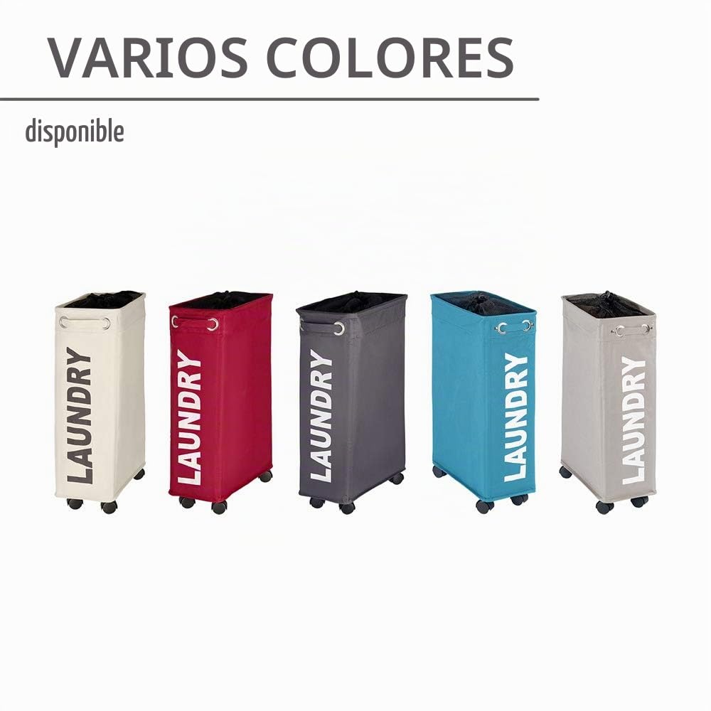 Wenko Pongotodo Corno Taupe - Saco para la Ropa Sucia Capacidad: 43 l, Poliéster, 18.5 x 60 x 40 cm, Taupe