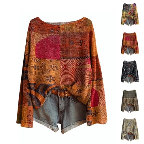 Pull décontracté femme à motif artistique idéal pour les journées froides