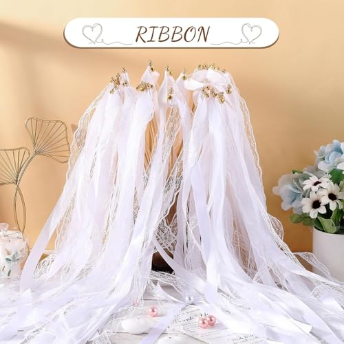 Wedding Wands Zauberstäbe Hochzeit Luftschlangen 30stk Spalier Hochzeit Wiederverwendbar Glücksstab Kein Grat für Hochzeiten Geburtstage Partys Feiertagsfeiern Verwendet Weihnachten (Weiß)