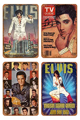4 pièces Elvis Presley étain rétro signe Vintage affiche Plaque décor mural pour Bar café jardin chambre bureau hôtel 20X30CM - Les Beatles, Paul McCartney, John Lennon, RIngo Starr, George Harrison 4 pièces Elvis Presley étain rétro signe Vintage affiche Plaque décor mural pour Bar café jardin chambre bureau hôtel 20X30CM