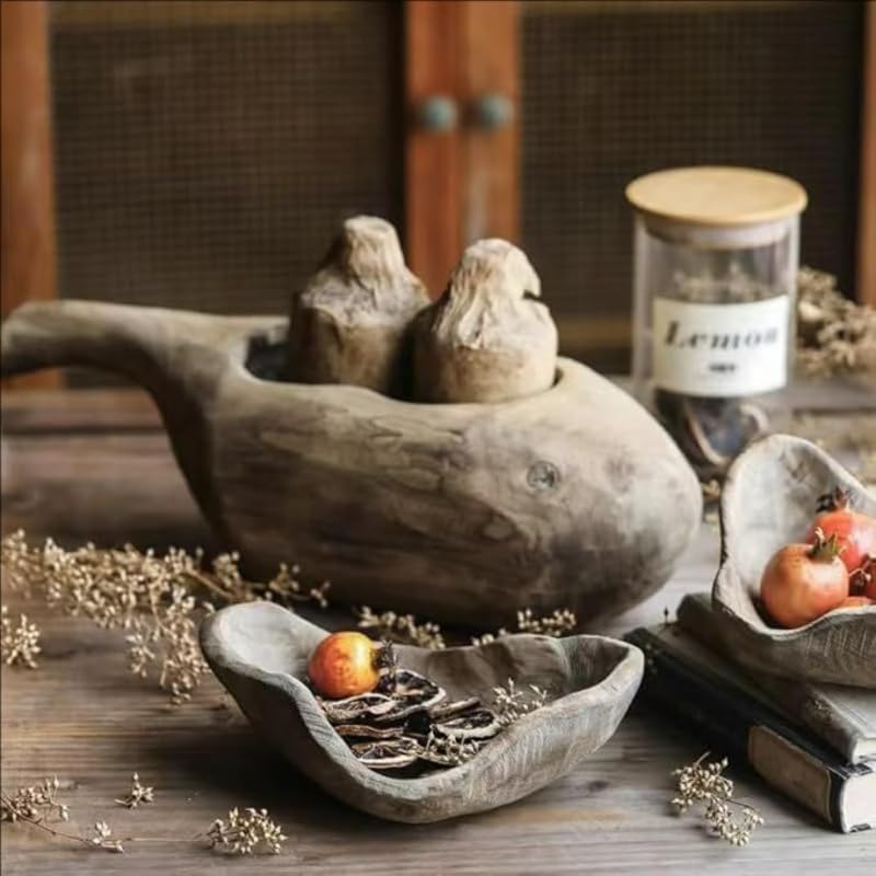 GrusoSP Decorative Wooden Dough Bowl Candle for Home with Pearled Candle Sand 18 Oz Unscented Candle Refill Kit Candle Making Kit DIY Sand Candle with 30 Wicks (White)