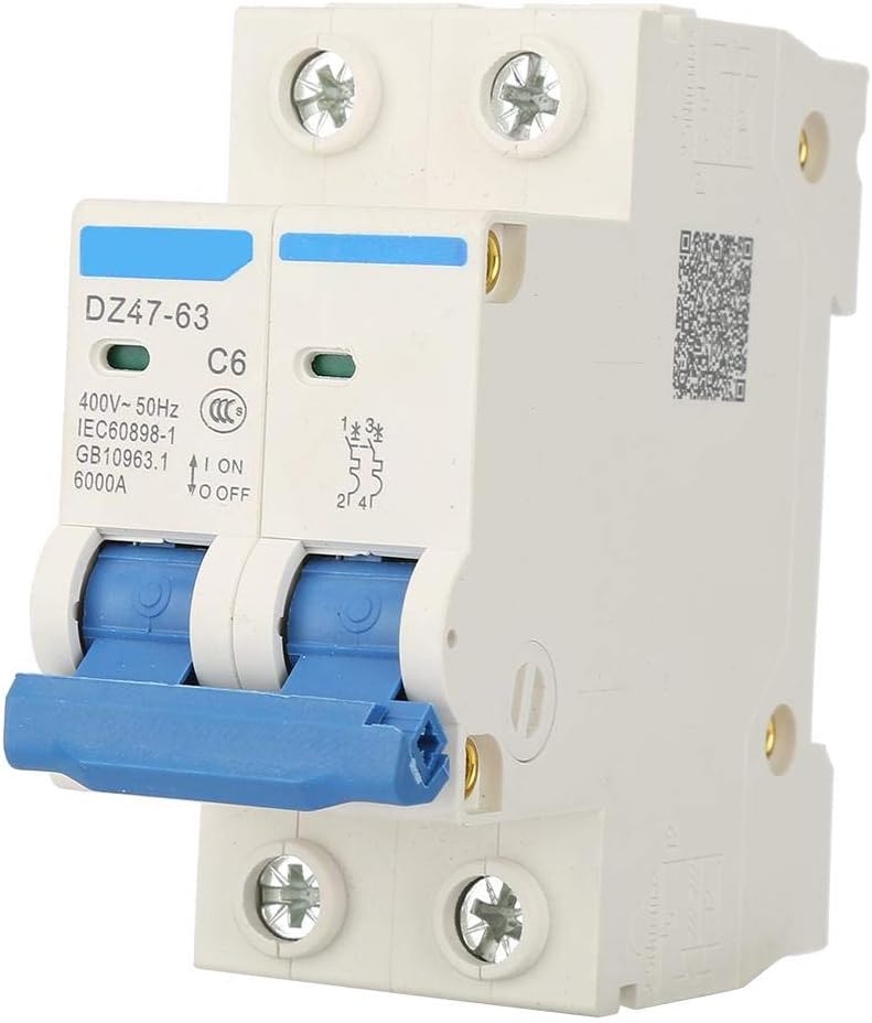 Interruptor De Circuito CC DZ47-63Z-2P - 1000V 50A, Para Sistemas Solares Fotovoltaicos, Montaje En Carril DIN