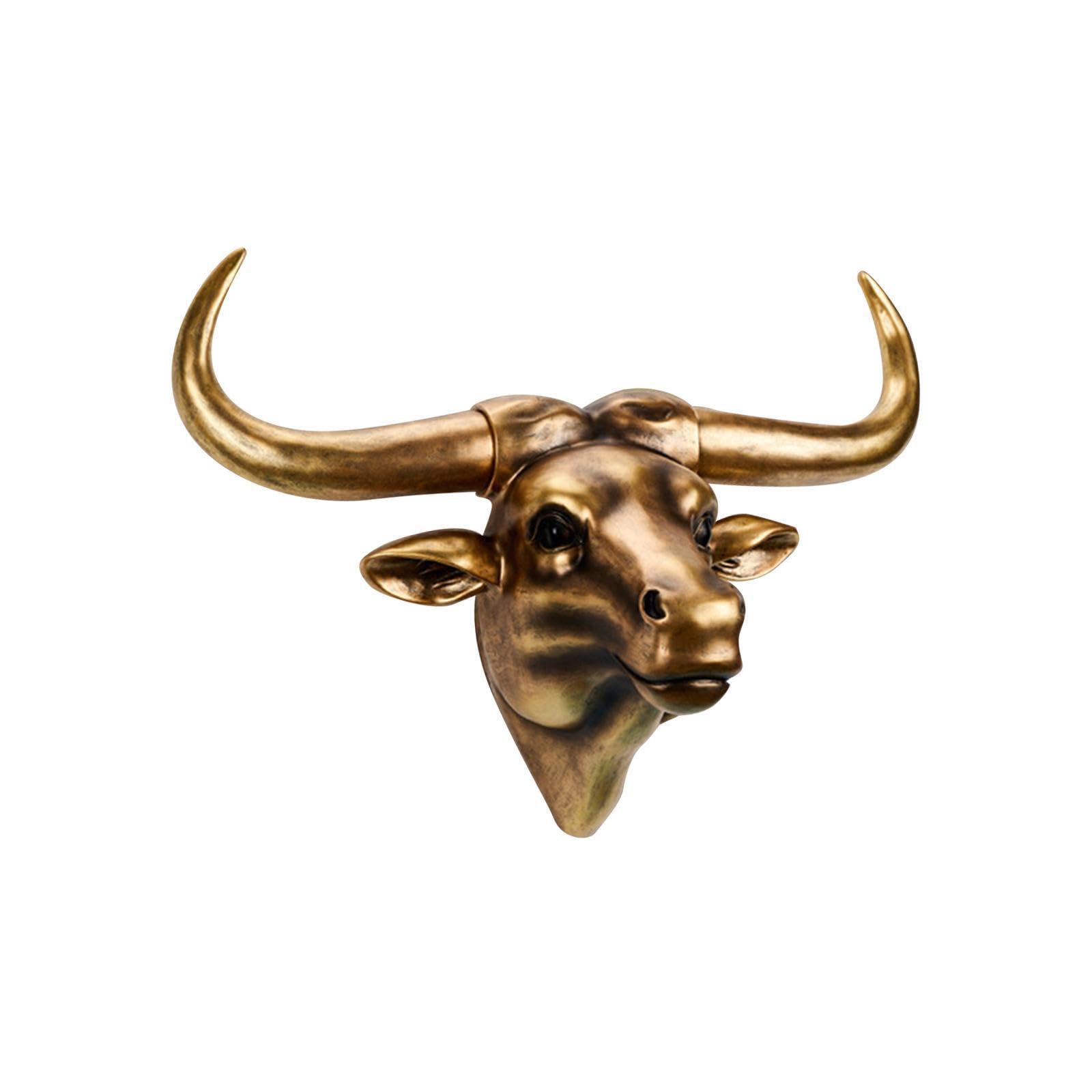 ALCXAZS Incredible Bull Head Wall Decor Exquisite Cow Skull Head Statue Charming Unique Sculpture For Living Room Bedroom Handmade Living Room Bedroom