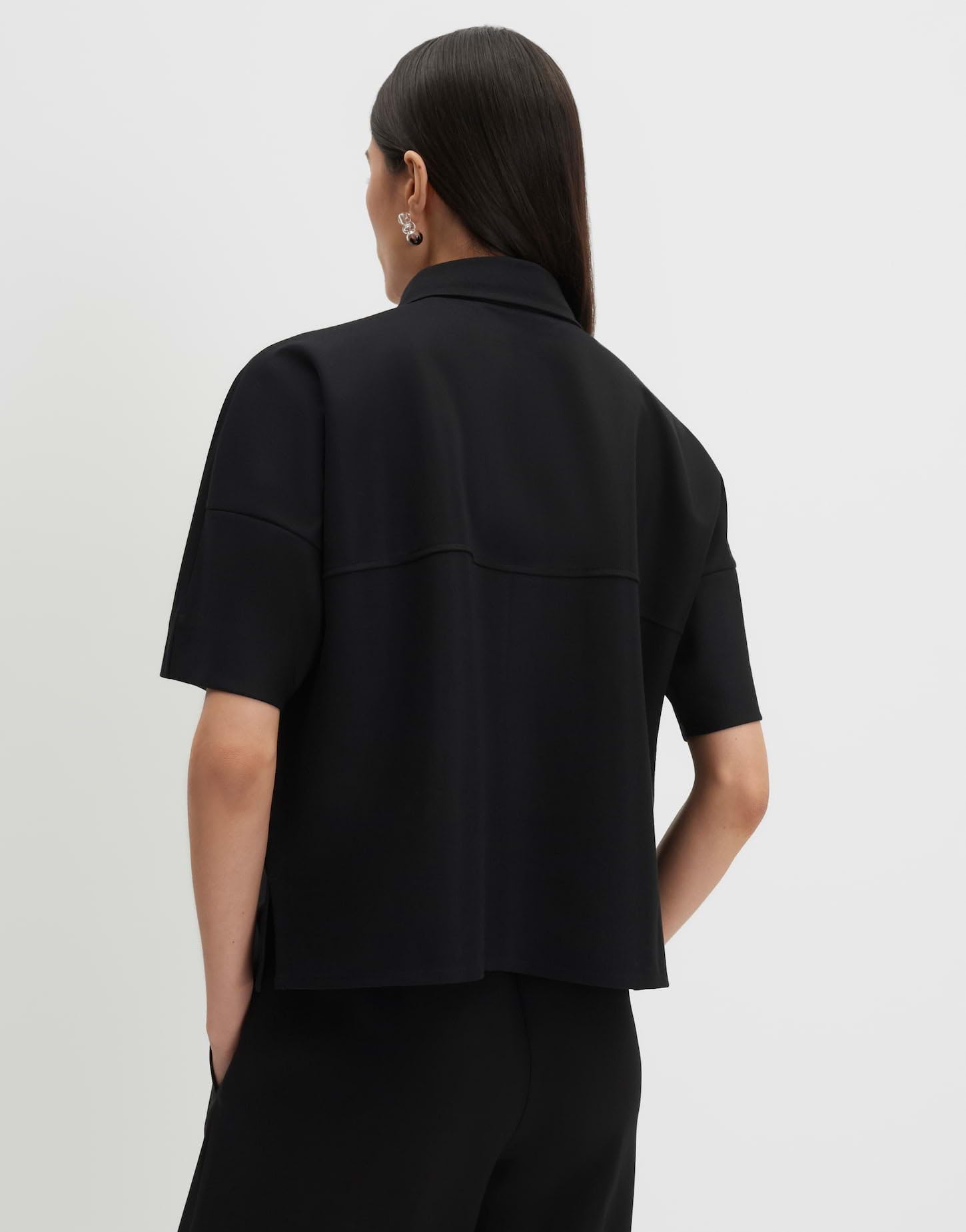 someday Damen Kurzarmbluse | Hemdbluse in feiner Piqué Optik Loose Fit
