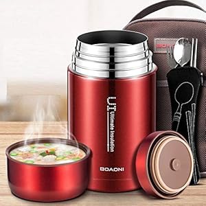 BOAONI 1000 ml Voedsel Thermische Jar Vacuüm Geïsoleerde Soep Thermos Containers 18/8 Roestvrij Staal Lunch Doos met…