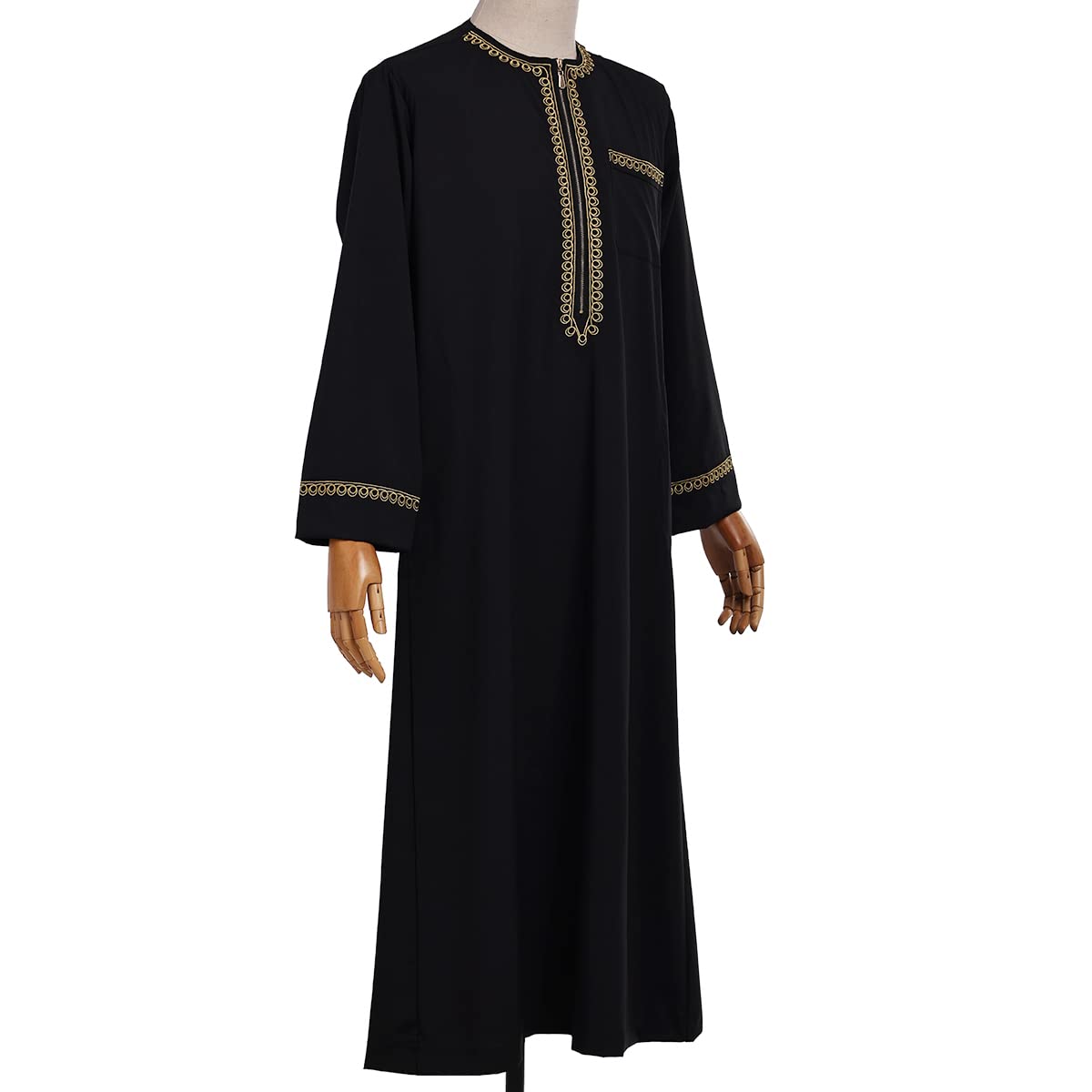 CAMDOM Naher Osten Arabische Herren Roben Muslimische Kaftan Kleidung V-Ausschnitt Thobe Arabisch Muslim Freizeitkleidung