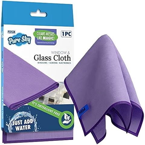 Pure-Sky Cleaning Cloth - JUST ADD Water No Detergents Needed – Streak Free Magic Ultra Microfiber Polishing Towel - for Windows, Glass, Mirror and Screen - Leaves no Wiping Marks Cover