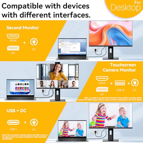 Image of Touchscreen Monitor 27 Inch 2K 100Hz Gaming Monitor with Webcam, QHD 2560x1440 IPS PC Monitors, 10-Point Multi Touch Screen Computer Monitors, with USBC HDMI Ports, Built-in Speakers