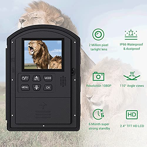Dsoon Time Lapse Camera Outdoor Construction/Plant/Weather/Life 1080P, 2.4" Hd Tft Lcd, Waterproof Level Ip66, 6 Month Battery Life, 32Gb Tf Card Included #TOP1