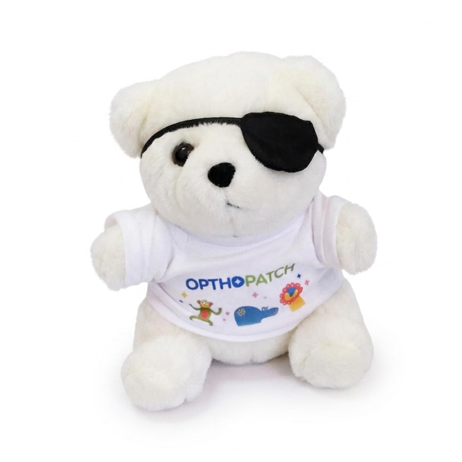 Cache-œil en peluche ours OPTHOPATCH pour récompenser le traitement de l'amblyopie infantile