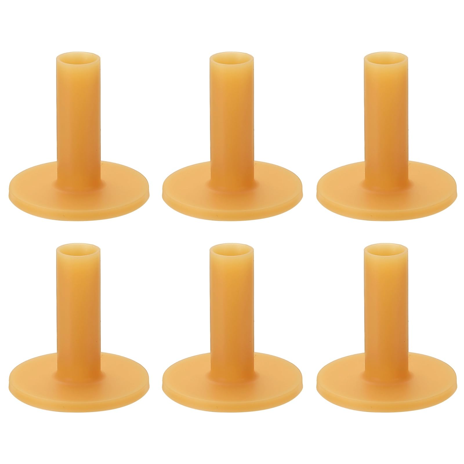 YELARXI Rubber Golf Practice Tee, Driving Tee 2 Inch & 6 Pack & Rubber & Yellow-Fitting for (Indoor/Outdoor/Golf Hitting Mats/Courses/Backyards/Lawns) — image 1
