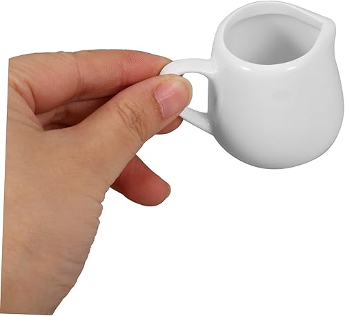 Miniatura 4 de YARDWE Jarra de crema con asa, 4 piezas de porcelana para crema, jarra de café y leche, jarras de crema de cerámica para café, té, leche, mermelada,