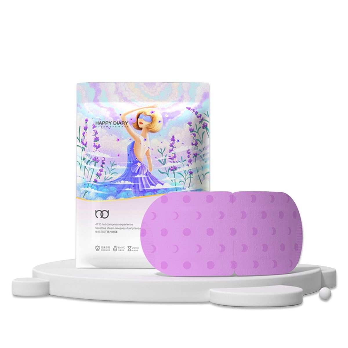 Mumoo Bear 7 Packs Steam Eye Masks for Dry Eyes, SPA Warm Eye Mask, Relief Eye Fatigue Hot Sleep Eye Mask for Puffy Eyes Mask, Disposable Moist Heating Compress Pads for Sleeping (Lavender), One Size