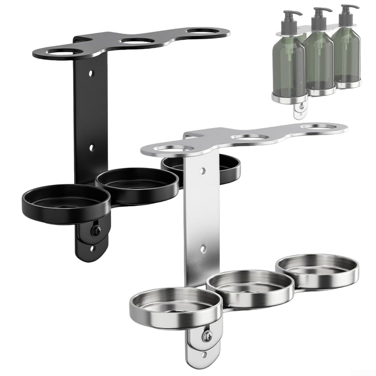 Dispensador Jabón Baño para acero Inoxidable Antioxidante Dispensador(Black)