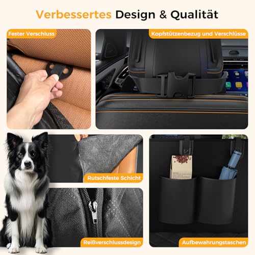 MZROT Hundedecke Auto Rückbank, Autoschondecke Hunde Autositz Rückbank Seitenschutz Wasserdicht & Kratzfest Hundematte Autositzbezug Universal für PKWs, LKWs und SUVs