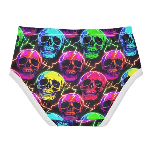 Joisal Funny Neon Skulls Cool Cute Panties Girl Girls Underwear Toddlers Cotton Funny Briefs Undies Kids 2t2