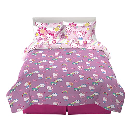 Image of Franco Kids Bedding Super Soft Comforter and Sheet Set with Sham, 7 Piece Full Size, Hello Kitty(Prints may vary)