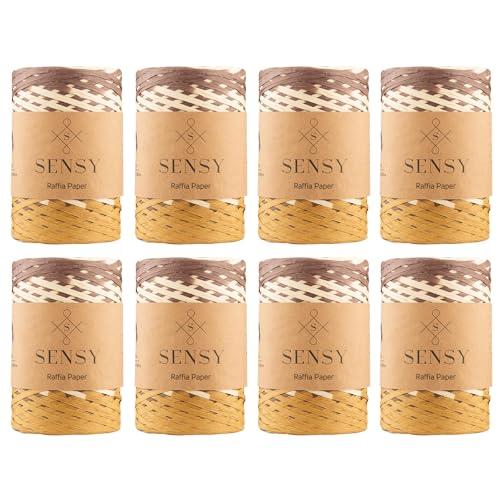 8 Skeins of Sensy Premium 317 Yards%100 Paper Multi-Color Raffia Paper Craft Ribbon Packing Paper Twine (401)