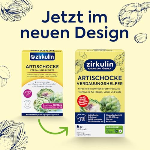Zirkulin Artischocke Verdauungshelfer 30 Kapseln - 60.000mg pro Kapsel - Hochdosiert - effektive Unterstützung der natürlichen Fettverdauung - wohltuend für Magen, Leber und Galle – Bild 3