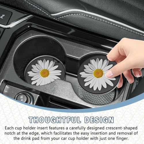 2PCS Daisy Portavasos de Cerámica para Auto miniatura 6