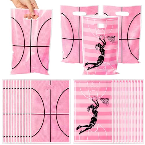ArianQicult Basketball Party Favor Bags - 50Pcs Pink Basketball Goody Candy...