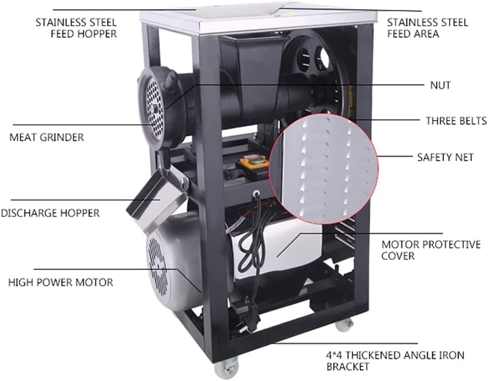 Picadora eléctrica de carne, picadora de carne resistente de 3000 W para huesos, chile y pollo, ideal para hogares, hoteles grandes y granjas comerciales