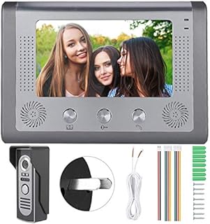 7inch HD Wired Night Vision Doorbell,110-240V Camera Video Intercom Doorbell Door Phone,withTFT LCD Screen Monitor Hands-free Intercom(UK PLUG)