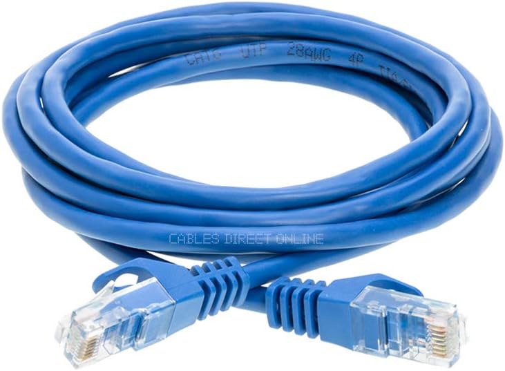 Cables Direct Online Pack of 3 Snagless Cat5e Ethernet Network Patch Cable Blue 15 Feet