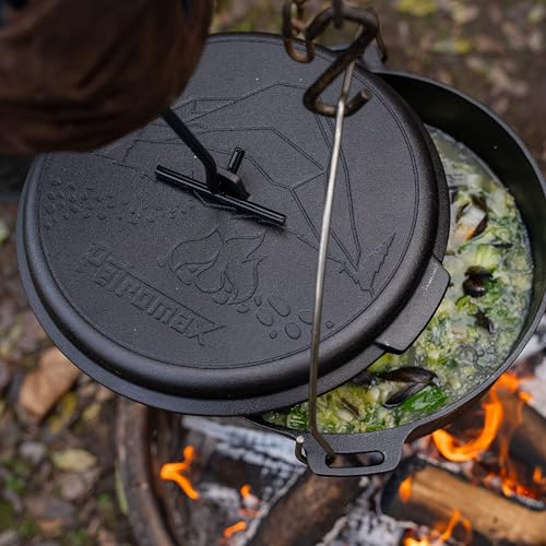 Petromax Dutch Oven Essential Line - Topf für den täglichen Gebrauch, aus Gusseisen für Induktion, Gas, Backofen, Grill oder Lagerfeuer. Kochen, Backen, Grillen, Braten (3,5 L)
