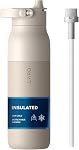 LARQ Swig Haut — Bouteille d'eau en acier inoxydable isolante avec paille, poignée en silicone amovible, sous vide 24h Bouteille métallique froide, sans BPA pour gymnastique, Voyage, Bureau, Grande bouche pour glace — 34 oz, O. Black