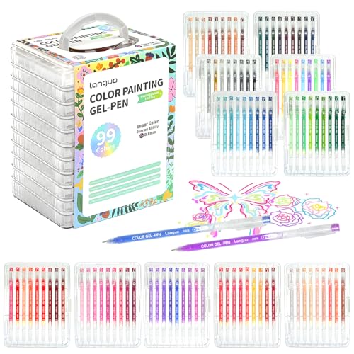 Stylos à encre gel pour coloriage adulte et dessin créatif, lot de 99 pièces