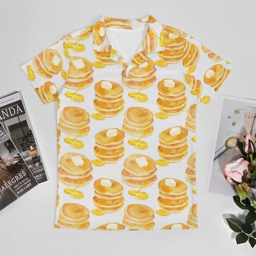 Boys' Classic Polo Shirts Short Sleeve Moisture-Wicking Golf & Tennis Shirts for Youth Teens Delicious Pancakes3