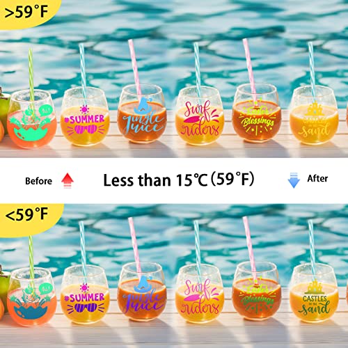 Ahijoy Color Changing Vinyl Permanent Adhesive Vinyl Bundle 12“X12 6 Pack/Colors Cold Sensitive Permanent Vinyl Sheets For Cricut Stickers Decals Cups Water Bottles #TOP2