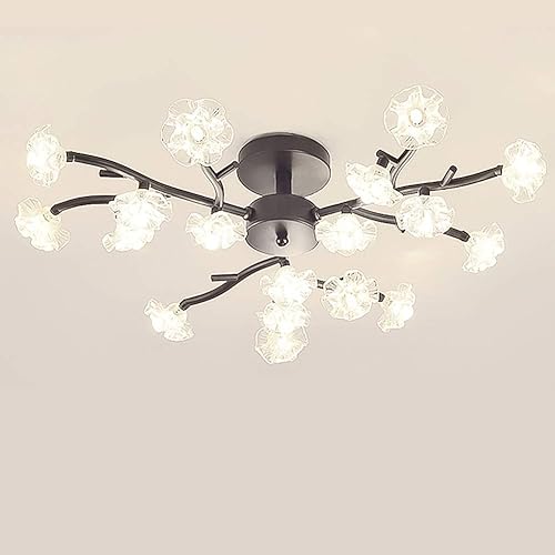 Lámpara de araña de Cristal, moderna y sencilla, luz LED de techo, 10 Luces, para cocina, comedor, sala de Estar, Dorada, 18 Luces