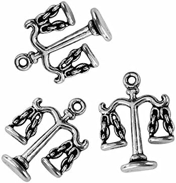 Scales of Justice 22mm Antiqued Silver Plated Charms Jewelry Making Supply Pendant Bracelet DIY Crafting by Wholesale Charms (20)