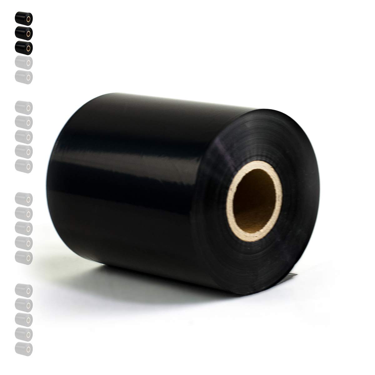 3 Rollen - Thermotransfer Farbband Wachs/Harz Premium Qual: 208/209 | 110mm x 300m (Breite x Länge) | Farbe: schwarz | Thermotransferrolle für Industriedrucker | HUTNER
