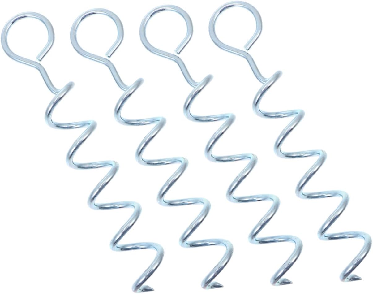 4-Pack Heavy-Duty Spiral Tent Stakes for Camping & Outdoor Use
