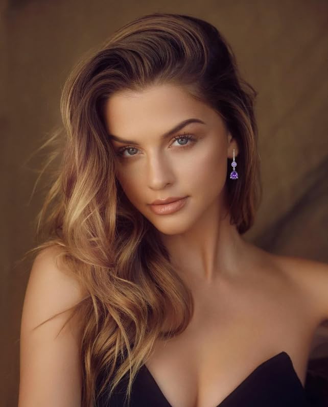 10 * 12mm Dangle Drop Birthstone Earrings for Women 925 Sterling Silver Halo Solitaire Leverback Earrings Hypoallergenic Jewelry for Women - Image 5