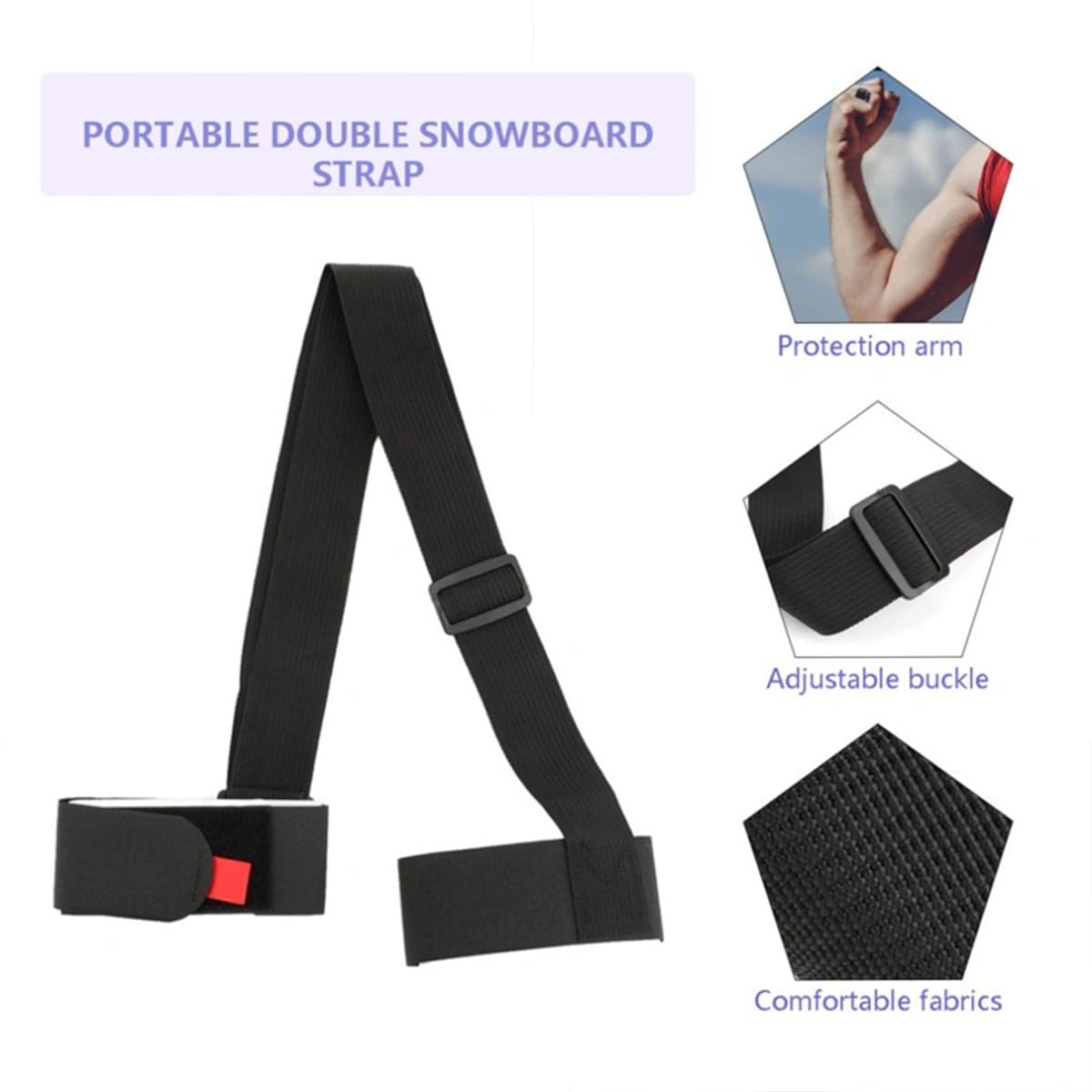Sangles De Ski Skimate Bandoulière Réglable pour Planche à Neige Accessoires De Sport d'hiver Porte-Ski