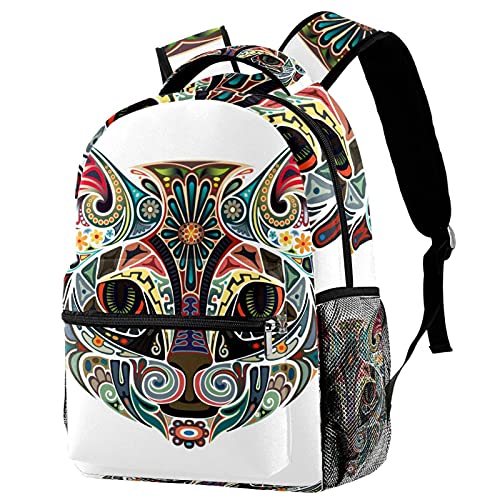 Sac à dos d'école lumineux chat pop art le cadeau idéal multicolore pour fille et garçon