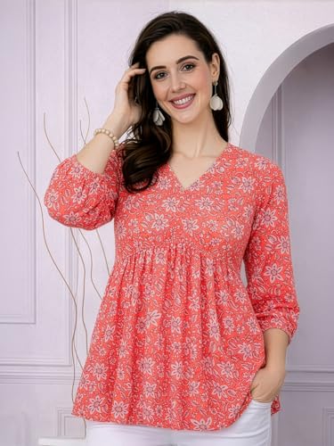 Image of Casual Rayon V-Neck Full Sleeves Stylish Peplum Top for Women(28 inch Inches)