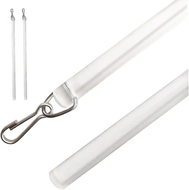 Trekstang Gordijn: 12 Inch Transparante Acryl Gordijn Trekstang 2-Pack