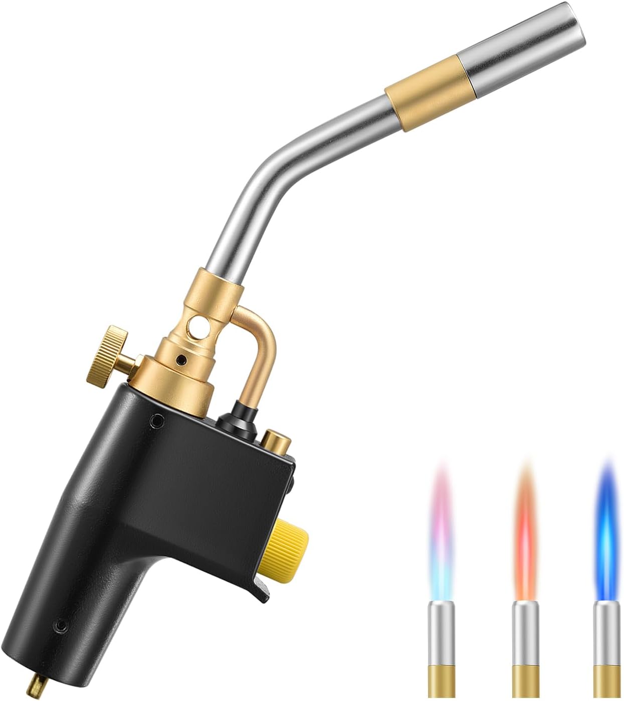 MAPP Propane Torch, SenDeluz Heavy Duty Brazing Torch Trigger Start Torch High Heat Gas Soldering Plumbing Trigger Start Soldering Torch for Welding Paint Removal Cooking Searing
