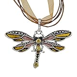 koffer lkw englisch Länge: 44cm+4.3cm Libelle TrachtenKette Halskette für Dirndl und Lederhosen Anhänger Trachtenschmuck(koffee)