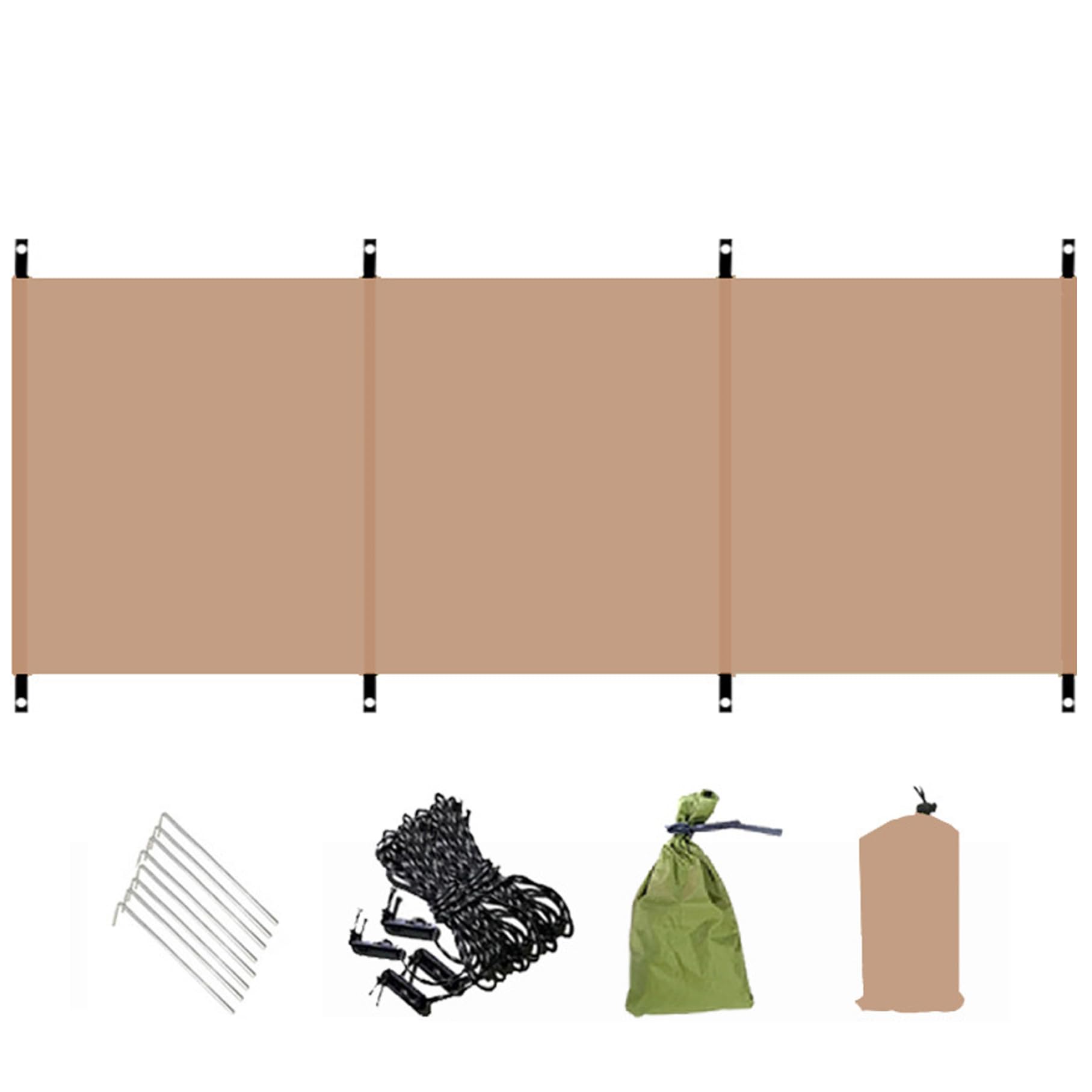 Oxford Cloth Windbreaker with Ground Nails, Camping Privacy Screen & Sunbathing Blocker/98x28 Inch