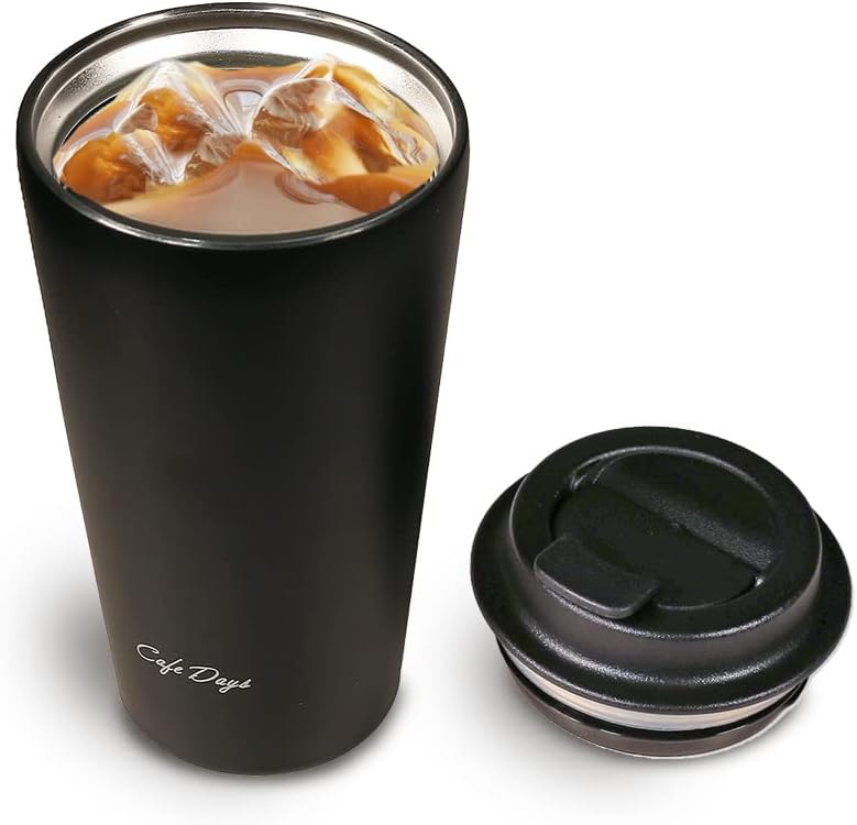 アイリスオーヤマ 【ドリンクホルダー対応!】 タンブラー トラベラーリッド付き 350ml ブラック 斜めにしてもこぼれないカフェ風ふた付き 運転中や持ち歩きにも安心 手にフィットするスリムタイプ 真空断熱 滑らかな口当たり設計 コンビニマグ 保温76℃以上,保冷7℃以下が1時間続く カフェデイズ CafeDays おしゃれ かわいい シンプルデザイン NCD-TLT350