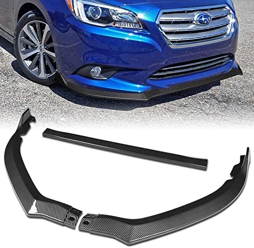 3PCS Front Bumper Lip Kit fit for compatible with 2015-2017 Subaru Legacy, STi-Style Splitter Trim Protection Spoiler, Air-Dam-Chin-Diffuser (Carbon Look)