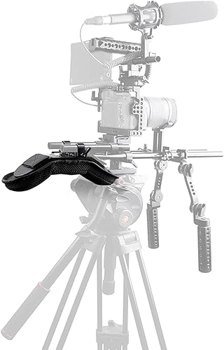 Miniatura 8 de NICEYRIG Soporte de hombro estable para videocámara DV/DC 0.591 in Rod Rail Support System DSLR Rig (bloque de riel de 0.591 in)